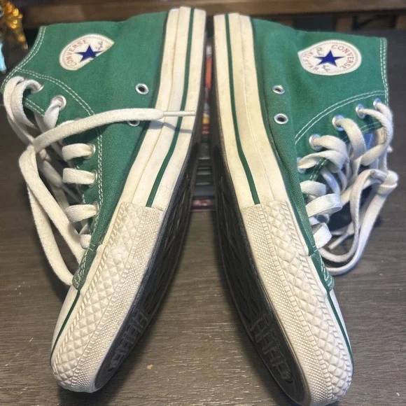 Green High Top Converse Chuck Taylor Sneakers Size Men's 9 Womens 11 VERY CLEAN - Picture 5 of 10